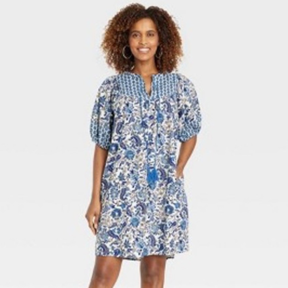 Knox Rose Blue Floral Dress, XXL
